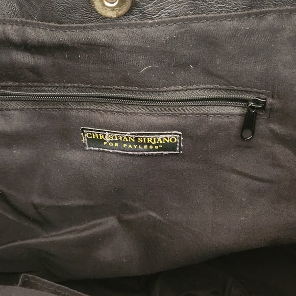 Vintage Christian Siriano Large black big buckle purse bag - Picture 2 of 3